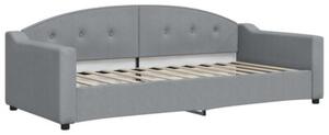 Sofa z materacem do spania, jasnoszara, 90x200 cm, tkanina
