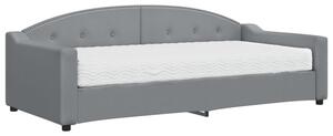 Sofa z materacem do spania, jasnoszara, 90x200 cm, tkanina