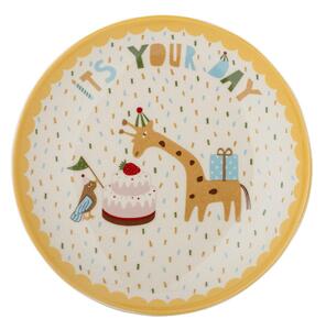 Żółto-kremowy kamionkowy talerz dla dzieci ø 16 cm Celebrate – Bloomingville Mini