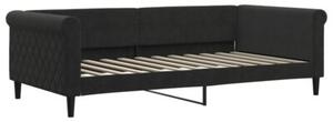 Sofa rozsuwana, czarna, 100x200 cm, aksamit