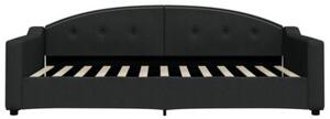 Sofa rozsuwana, czarna, 100x200 cm, tkanina