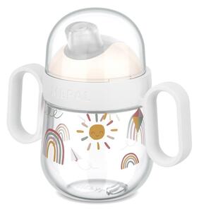 Beżowy plastikowy kubek dla dzieci 200 ml Sunshine & Rainbow – Mepal