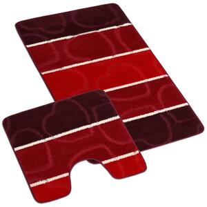 Bellatex Zestaw dywaników łazienkowych Avangard Serce czerwony, 60 x 100 cm, 60 x 50 cm