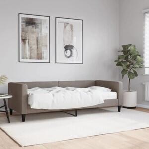 Sofa z materacem do spania, kolor taupe, 80x200 cm, tkanina