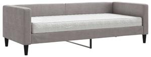 Sofa z materacem do spania, kolor taupe, 80x200 cm, tkanina