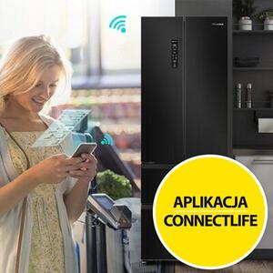 Lodówka HISENSE RF632N4WFE1 4D SkyLine No frost 200cm Czarna Wi-Fi ConnectLife Metal Tech Cooling