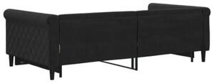 Sofa rozsuwana, czarna, 100x200 cm, aksamit