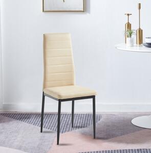 Krzesło do salonu Fabia beżowe tapicerowane eko skóra