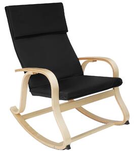 Tectake 404524 fotel bujany roca z drewna brzozowego - czarny