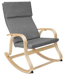 Tectake 404525 fotel bujany roca z drewna brzozowego - jasnoszary
