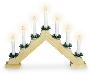 Świecznik świąteczny Candle Bridge brązowy, 7 LED