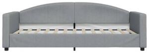 Sofa z materacem do spania, jasnoszara, 90x200 cm, tkanina