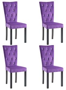 Krzesła stołowe, 4 szt., fioletowe, aksamit