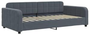 Sofa rozsuwana, ciemnoszara, 90x200 cm, aksamit