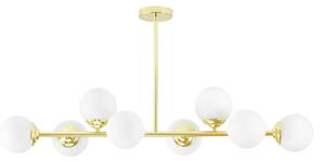 LAMPA WISZĄCA SUFITOWA NOWOCZESNA ZŁOTO KLASYCZNE BIAŁE KULE FINO 8 LED