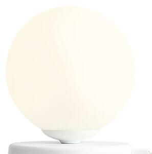 Biała lampa stojąca Ball szklana kula do salonu loftowa