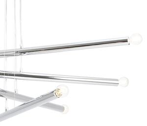 Żyrandol salonowy Tubo 8-punktowa metalowa lampa chrom