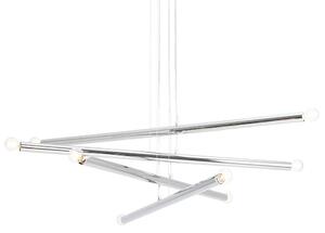 Żyrandol salonowy Tubo 8-punktowa metalowa lampa chrom