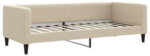 Sofa z funkcją spania, kremowa, 80x200 cm, obita tkaniną
