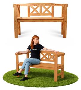 Ławka ogrodowa KADAX, 120x47x81,5 cm wykonana z płyty z włókna drzewnego (119 cm/brąz/X)