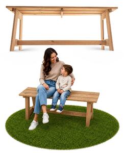 Drewniana ławka parkowa KADAX bez oparcia 119 cm, solidna ławka tarasowa
