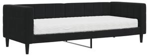Sofa z materacem do spania, czarna, 80x200 cm, aksamit