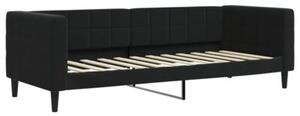 Sofa z materacem do spania, czarna, 80x200 cm, aksamit