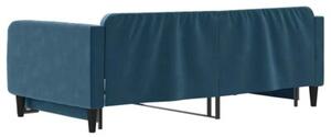 Sofa rozsuwana, niebieska, 100x200 cm, aksamit