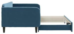 Sofa rozsuwana, niebieska, 100x200 cm, aksamit