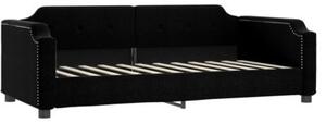 Sofa z materacem, czarna, 90x190 cm, tkanina