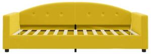 Sofa z materacem do spania, żółta, 90x200 cm, aksamit
