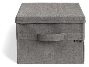 Szary tekstylny pojemnik z pokrywką 31x41x22 cm Soft Storage Medium – Bigso