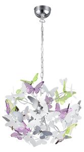 Żyrandol dziecięcy z plastikowym kloszem ø 50 cm Butterfly – Reality
