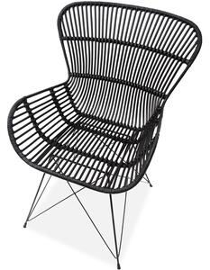 Rattanowe krzesło do ogrodu i do domu K335 - czarny
