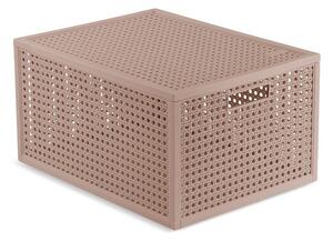 Szaroróżowy pojemnik z pokrywką z plastiku z recyklingu 30x38x21 cm Kaya – Curver