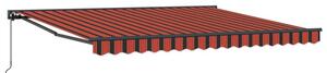 Nowoczesna markiza zwijana z aluminium i tkaniny - pomarańczowo-czarna, 400x300 cm, z pilotem zdalnego sterowania