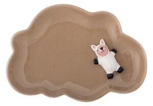 Brązowy kamionkowy talerz dla dzieci 14x20 cm Dolly – Bloomingville Mini