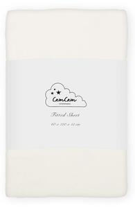 Kremowe prześcieradło dziecięce do łóżeczka z bawełny organicznej z gumką 60x120 cm Off-White – Cam Cam Copenhagen