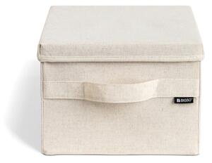 Beżowy tekstylny pojemnik z pokrywką 27x36x19 cm Soft Storage Small – Bigso