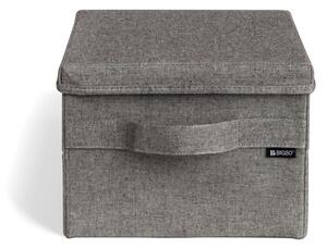 Szary tekstylny pojemnik z pokrywką 27x36x19 cm Soft Storage Small – Bigso