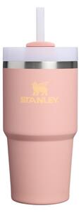 Brzoskwiniowy termos ze stali nierdzewnej ze słomką 600 ml Quencher H2.O FlowState™ Tumble Peach Rose – Stanley