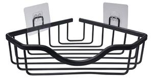Aluminiowa narożna półka łazienkowa w kolorze matowej czerni bez wiercenia Filaire Aluminium – douceur d'intérieur