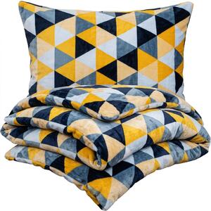 4Home Pościel mikroflanela Scandi triangle , 160 x 200 cm, 70 x 80 cm