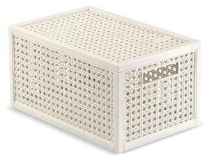 Kremowy pojemnik z pokrywką z plastiku z recyklingu 19x30x15 cm Kaya – Curver