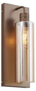 Lampa ścienna w stylu Hotel Chic ciemny brąz z bursztynowym szkłem - Stavelot