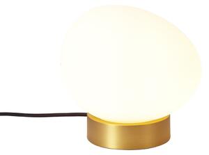 Designerska lampa stołowa mosiężna ze szkłem opalowym - Sally