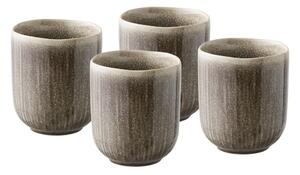 Szarobeżowe kamionkowe filiżanki zestaw 4 szt. 360 ml Viola – House Nordic