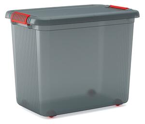 Szary plastikowy pojemnik z pokrywką 59x39x45 cm K Latch Box – KIS