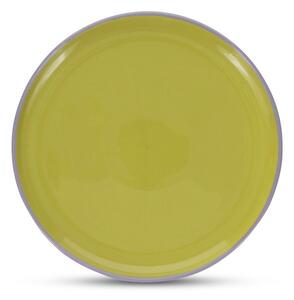 Zielony/fioletowy kamionkowy talerz ø 26 cm Duo – ONA