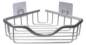 Aluminiowa narożna półka łazienkowa w kolorze srebra z połyskiem bez wiercenia Filaire Aluminium – douceur d'intérieur
